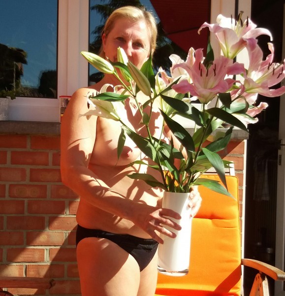 <p>Bloemetje gekregen</p>